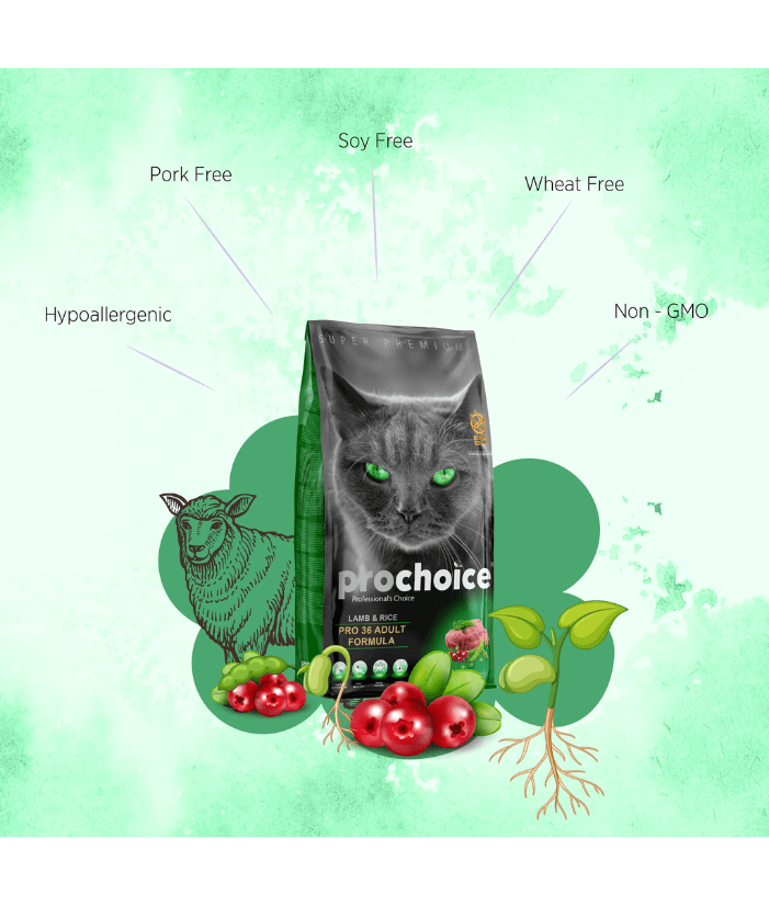 Prochoice Pro 36 Lamb & Rice Hypoallergenic For Adult Cats 2kg-15kg