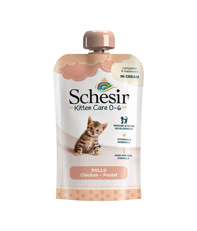 Schesir Kitten Pouch cream Chicken 0-6 (150g)