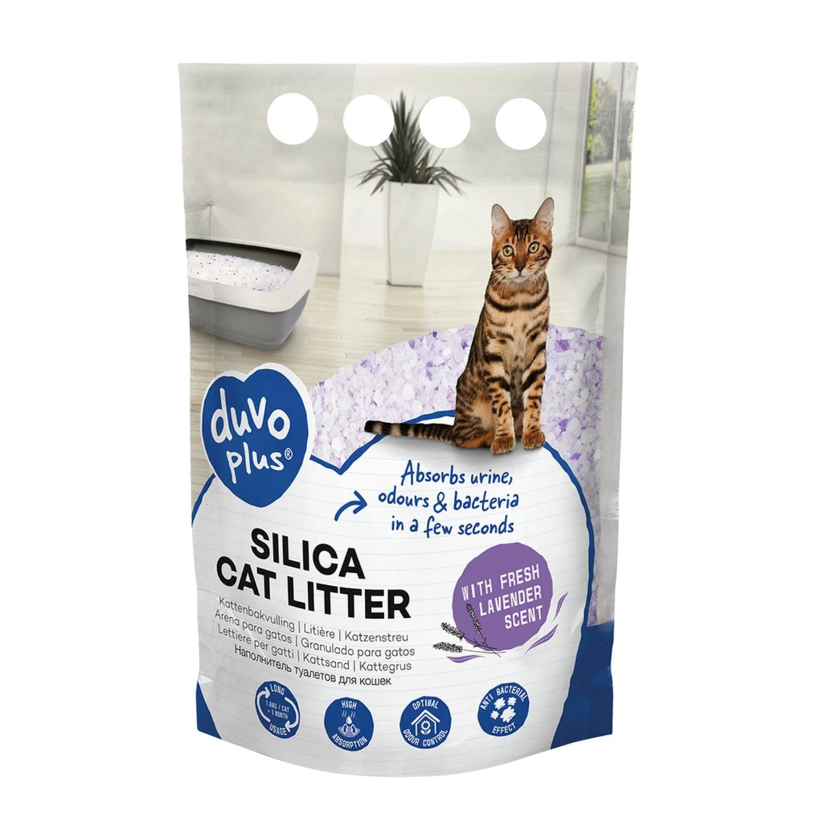 Duvo+ Premium Silica Cat Litter - Lavender, 5 L