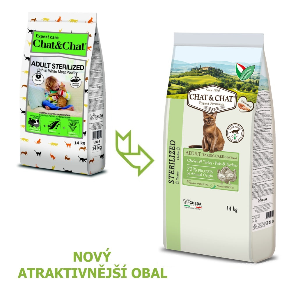 Chat & Chat Expert Adult Sterilized Cat Food with Chicken & Turkey