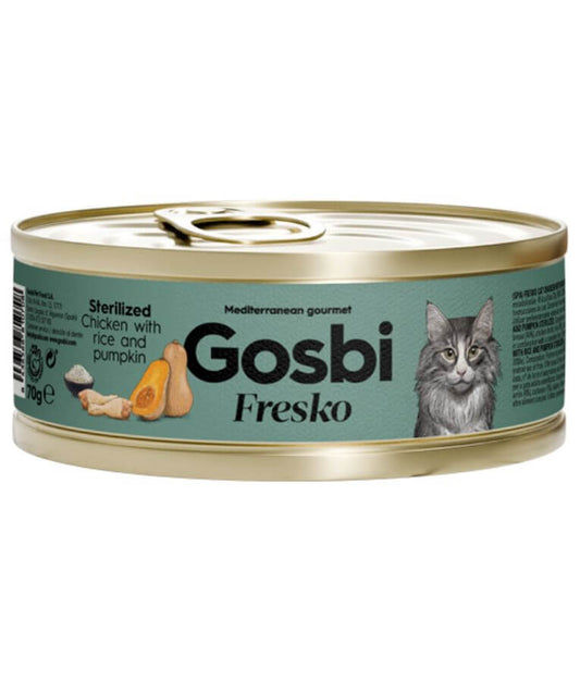 Gosbi - Fresko, Chicken with Rice and Pumpkin, Sterilized Complementary Adult Wet Cat Food - 70g