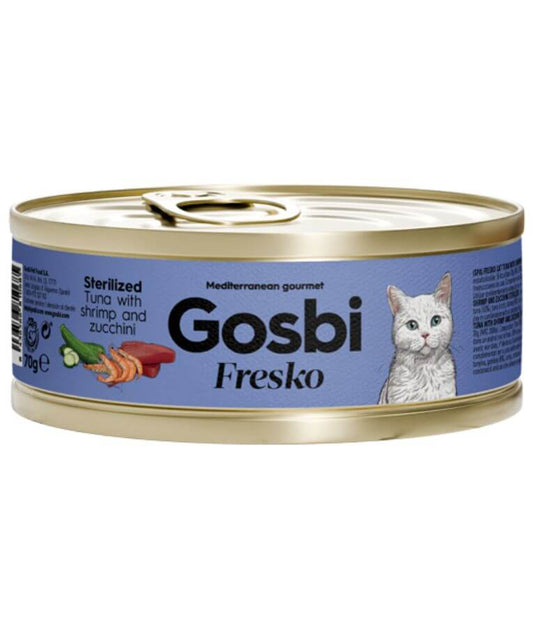 Gosbi - Fresko, Tuna with Shrimp and Zucchini, Sterilized Complementary Adult Wet Cat Food - 70g