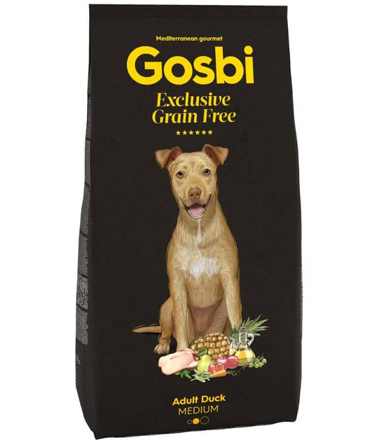 Gosbi Exclusive Grain Free Hypoallergenic Duck Adult Dry Dog Food For Medium Breeds