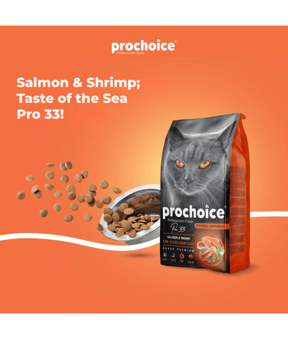 Prochoice Pro 33 Salmon & Shrimp Sterilized Hypoallergenic 2kg-15kg