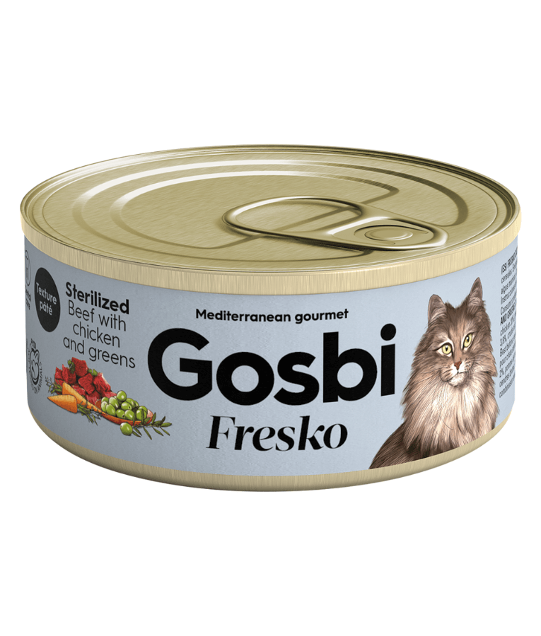 Gosbi - Fresko, Beef, Chicken, and Vegetables Sterilized Complementary Adult Wet Cat Food - Grain-Free 70g