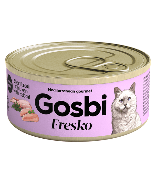 Gosbi - Fresko, Chicken and Rabbit Sterilized Complementary Adult Wet Cat Food - Grain-Free 70g
