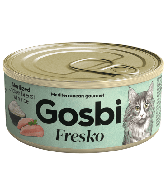 Gosbi - Fresko, Chicken Breast and Rice Sterilized Complementary Adult Wet Cat Food - 70g