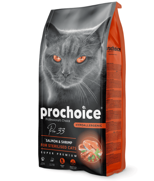 Prochoice Pro 33 Salmon & Shrimp Sterilized Hypoallergenic 2kg-15kg