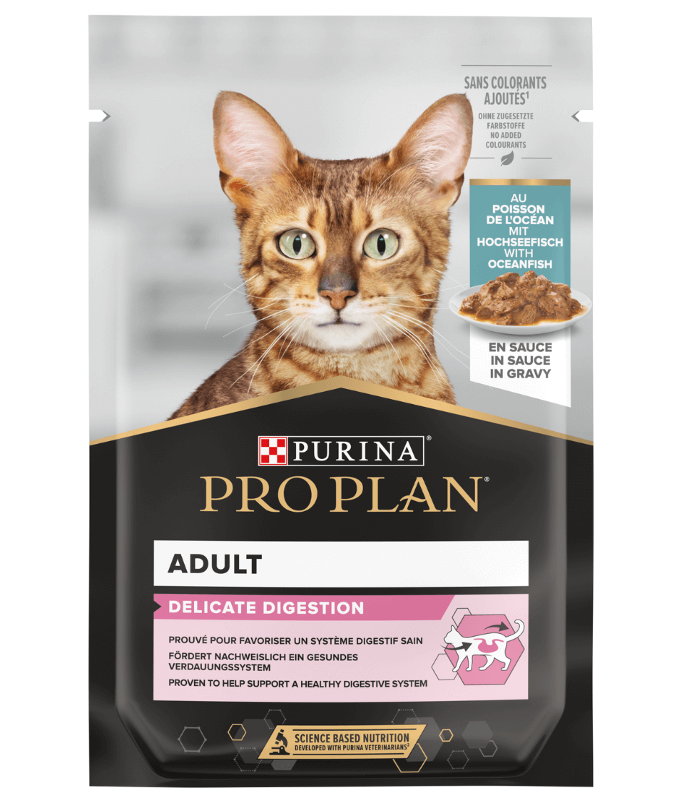 Purina Pro Plan Delicate Digestion Wet Cat Food, Oceanfish in Gravy, 85g