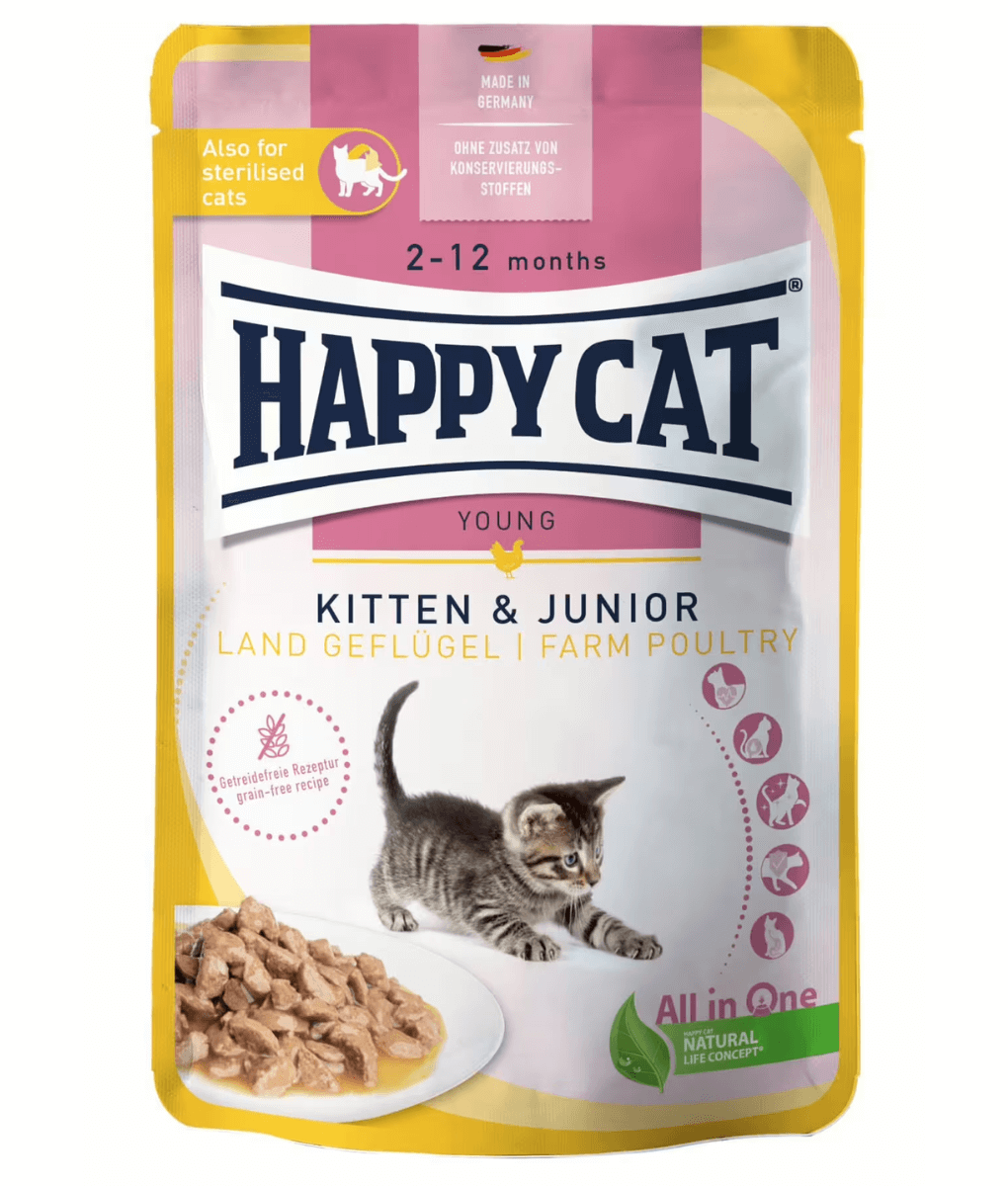 Happy Cat - Kitten & Junior Farm Poultry 85g