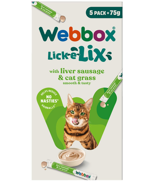 Webbox Lick E Lix, Cream-Liver With Cat Grass 5 Sach