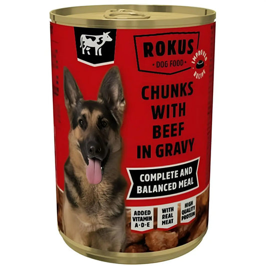 Rokus Dog Chunks Beef 1240g