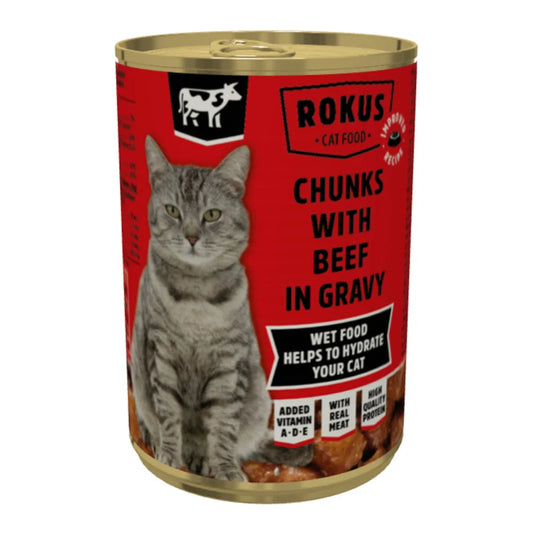Rokus Cat Beef In Gravy (415g)