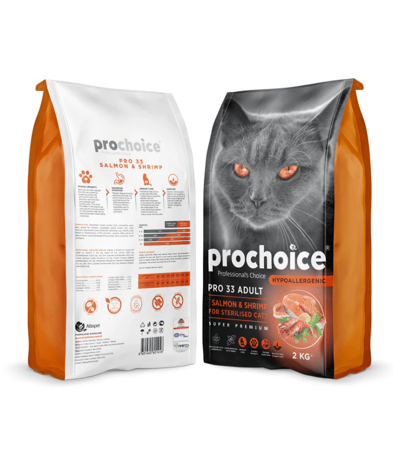 Prochoice Pro 33 Salmon & Shrimp Sterilized Hypoallergenic 2kg-15kg