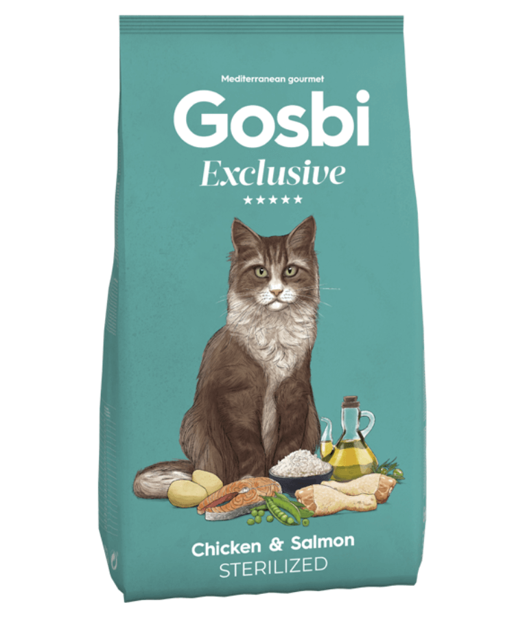 Gosbi Exclusive Chicken and Salmon Sterilized Adult Dry Cat Food