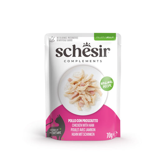 Schesir Complements Cat Pouch Chicken with ham in Jelly (70g)