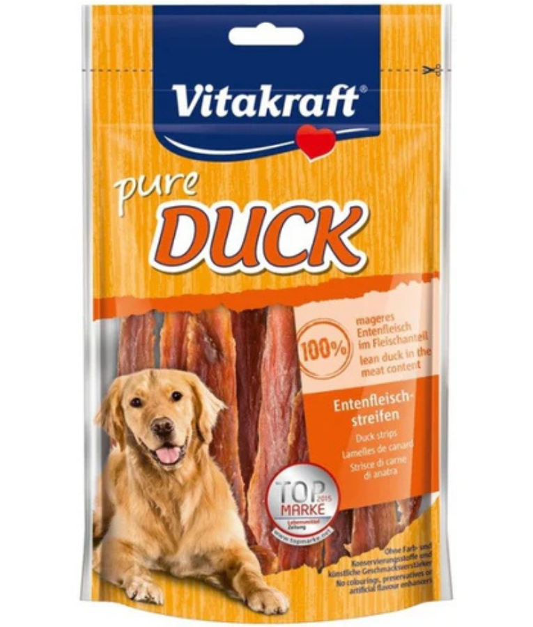 Vitakraft Pure Duck Strips Dog Treats 80g