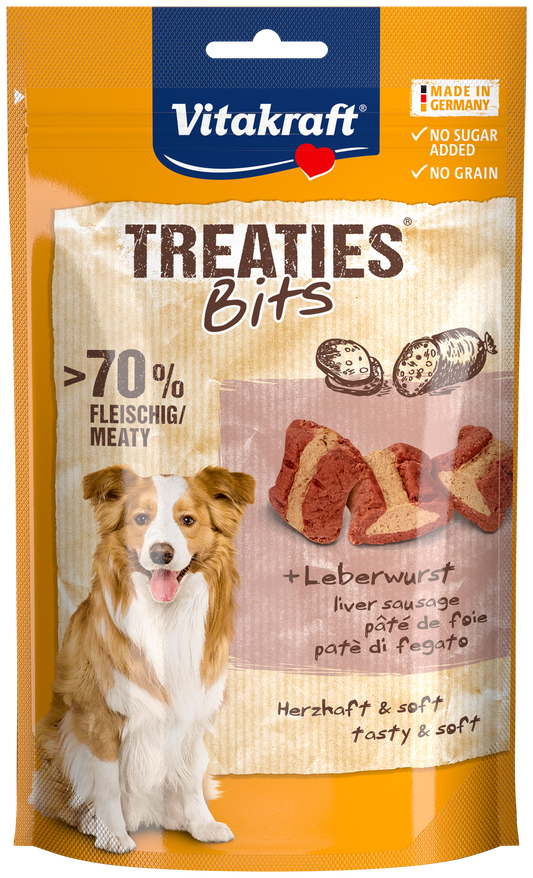 Vitakraft Treaties Bits Liver Sausage Dog Treats 120g